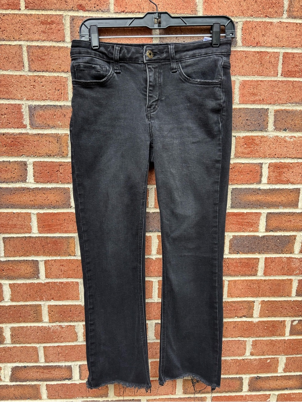 Lovervet by VERVET Black Raw Hem Straight Leg Jeans Size 27/5 High Rise Stretch - Picture 9 of 9